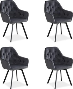 Zestaw krzeseł jadalnianych 59x87,5x65 cm Szary Eames