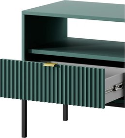 NAYA Stolik nocny S 54 zielony (LABRADOR) | czarny stelaż