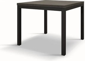 Stół drewniany, wykończenie stalowe, metal antracytowy, rozkładany 90x90 - TROPEA