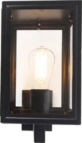 Rustykalna lampa ścienna czarna IP44 - Sutton Up