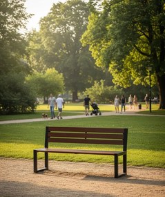 Nowoczesna industrialna ławka palisander H3-G08