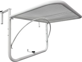 Outsunny Stół Wiszący Balkonowy Kwadratowy Regulowana Wysokość Metalowy Biały 60x565x45cm | Aosom PL