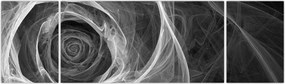 Obraz - Abstrakcyjna róża czarno-biała (170x50 cm)