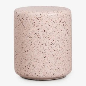 Stolik Nocny Ø35 Cm Z Betonu Elyndra Jasnoróżowy Lastryko - Sklum