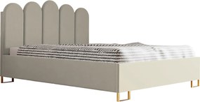 Łóżko tapicerowane MALAGA, wezgłowie, obicie KRONOS, pojemnik na pościel, podnośnik gazowy, wysokość spania 39 cm, 120x200 cm, Grafitowy