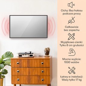 Klarstein La Palma Smart 1000W 120x60cm Panel na podczerwień lustro Czarny