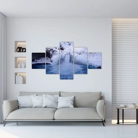 Obraz wodospadu zimą (125x70 cm)