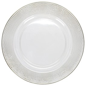 Transparentny podtalerz ze złotym dekorem, Ø 33 cm