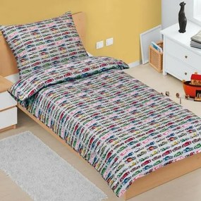 Bellatex Bawełniana pościel dziecięca JuniorFormule szara, 140 x 200 cm, 70 x 90 cm