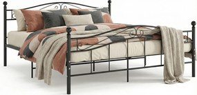 Czarne loftowe łózko z metalu 140x200 cm B3-K30