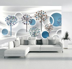 Fototapeta - Niebieska abstrakcja 3D (196x136 cm)