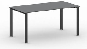 Stół konferencyjny do biura PRIMO INFINITY, 160x80 cm, czarna podstawa, grafit