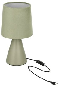 Zielona lampa stołowa z tekstylnym kloszem (wysokość 24,5 cm) Satti – Candellux Lighting