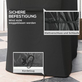 Outsunny Pokrywa na Grill Zabezpieczenie grillera pokrowiec do grilla, odporny na warunki atmosferyczne, 147 x 61 x 120cm, Czarny