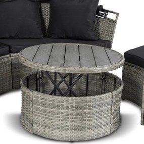 Wyspa Ogrodowa CALIFORNIA Modułowa Technorattan Jasnoszara