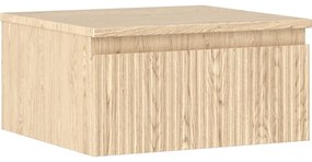 Mexen Rivel szafka łazienkowa podumywalkowa 50 cm z blatem, 1 szuflada, ryflowana , dąb - 91A20-05023-1-BFC81