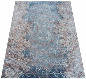 Nowoczesny brązowy dywan w geometryczny wzór A5-K10