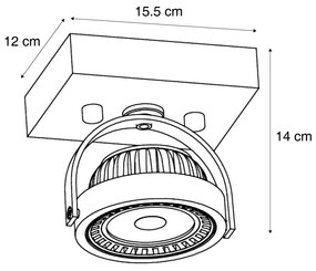 Nowoczesny reflektor natynkowy czarny z możliwością ściemniania LED - Apollo Nowoczesny Oswietlenie wewnetrzne