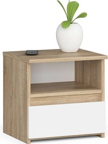 Szafka nocna AKORD CL1 Dąb Sonoma 40 cm 1 szuflada fronty kolor Biały mat 1 półka 40x35x40 cm