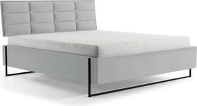 Łóżko tapicerowane Soft Loft 140x200 z pojemnikiem - welur popielaty Donna 3