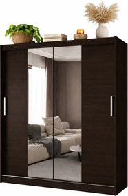 Brązowa dwudrzwiowa szafa przesuwna z lustrem G8-F09