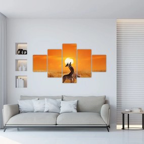 Obraz - Żyrafy w Parku Narodowym Serengeti (125x70 cm)