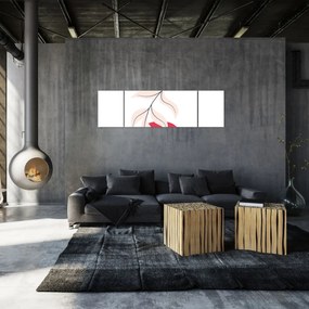 Obraz - Różowa abstrakcja kwiatowa N⁰2 (170x50 cm)
