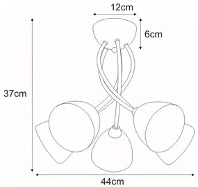 Żyrandol pięcioramienny patyna - S109-Heles