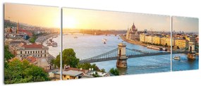 Obraz miasta Budapeszt z rzeką (170x50 cm)