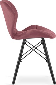Krzesło LAGO Aksamit - ciemny róż / nogi czarne