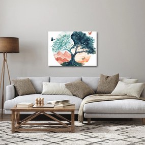 Obraz – Akwarelowe drzewo pełne życia (70x50 cm)