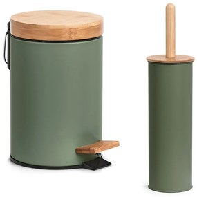 Szczotka WC z metalu i bambusa, Ø 10 cm