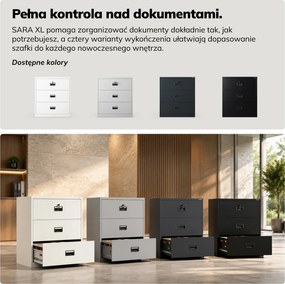 Szafa kartotekowa metalowa biała, 900x1020x600 mm: SARA XL V3