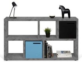 Szary regał w dekorze betonu 150x83 cm Berlin – TemaHome