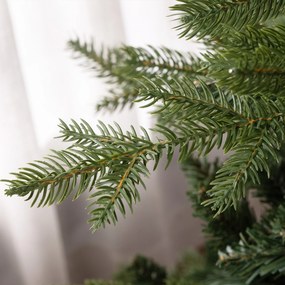 HOMCOM Choinka 210 cm z zielonego tworzywa sztucznego z metalową podstawą i 2445 ognioodpornymi gałęziami | Aosom PL