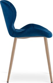 Krzesło jadalniane MANGO VELVET, niebieskie