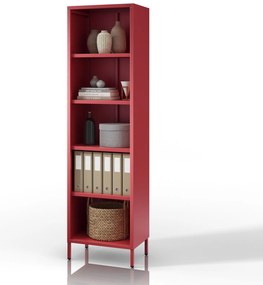Regał na książki MARIO, 500 x 1800 x 350 mm, Modern: czerwony