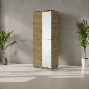 Szafa Otwierana Dwudrzwiowa z Lustrem 80cm x 200cm  ARTISAN | Półki + Wieszak