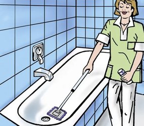Mop PROFI do mycia łazienki, podłóg i kafli + dwie myjki