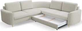 Masseno Narożnik VELA z funkcją spania i pojemnikiem na pościel Narozniki L, Rozkładana sofa - Jasnoszary, CASTEL 80