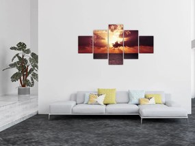 Obraz słońca za chmurami (125x70 cm)