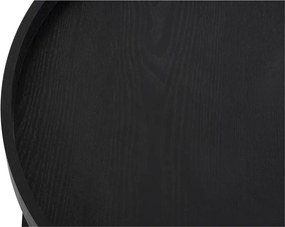 Czarny okrągły stolik w dekorze dębu ø 64 cm Hagen – Bonami Essentials