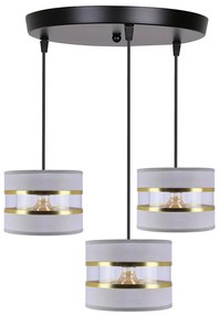 Szara nowoczesna potrójna lampa wisząca - D256 N1-E57