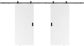 Drzwi przesuwne naścienne podwójne - 2 x wys. 205 x szer. 73 cm - MDF + białe PCV - VARIN II