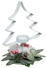 Metalowy świecznik w kształcie choinki na tealight, 25 cm