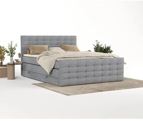 Szare łóżko boxspring ze schowkiem 160x200 cm Blend – Maison de Rêve