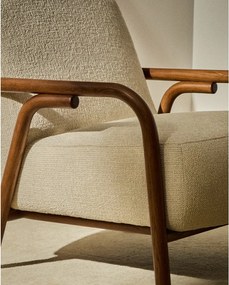 Beżowy fotel z tkaniny szenilowej Sylo – Kave Home