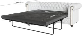 Biała rozkładana sofa z imitacji skóry 203 cm York – Ropez