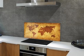 Panel nad Blat Kuchenny Stara Brązowa Mapa Świata