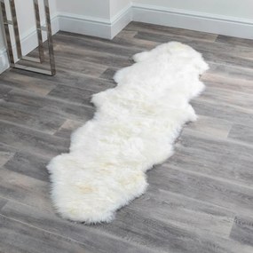 Biała skóra owcza Native Natural Double, 60x240 cm